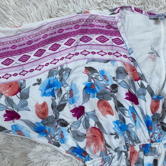 πHPπ White Birch Floral Blouse π White Magenta & Blue - Picture 9 of 15